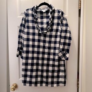 Vineyard Vines Flannel Shirt Dress, size 2. Blue and white checkered
